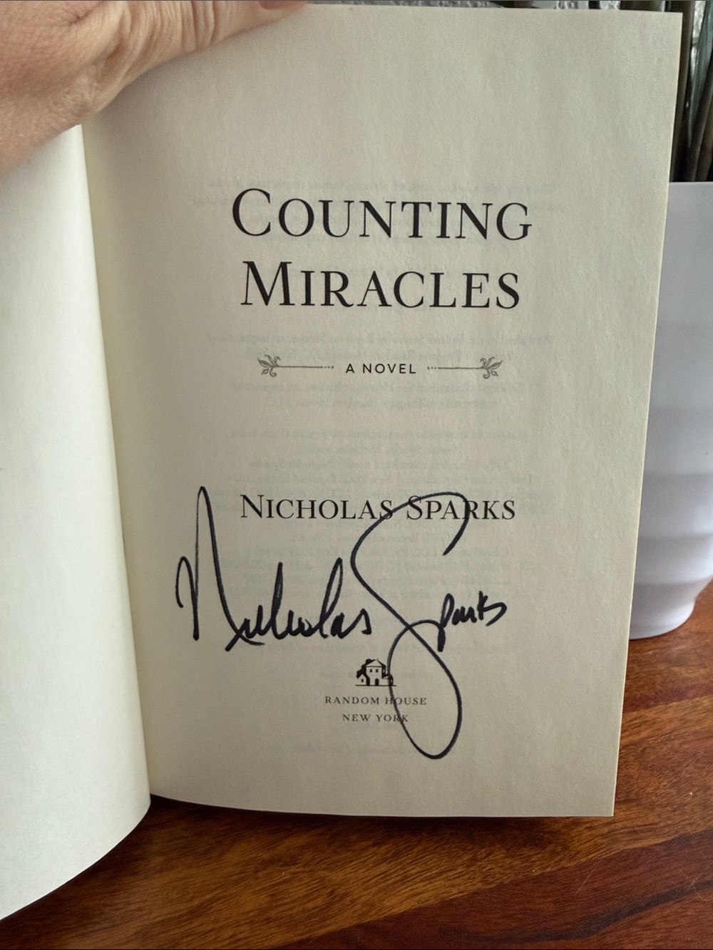 Counting Miracles by Nicholas Sparks - Teal & Yellow Hardcover